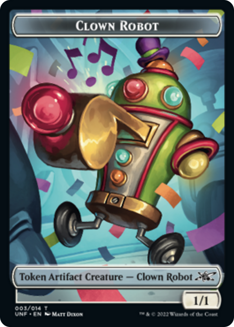 Clown Robot (003) // Food (011) Double-Sided Token [Unfinity Tokens] | Exor Games Truro