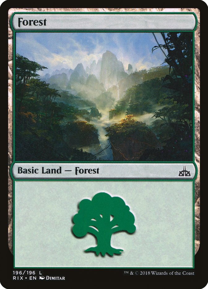 Forest (196) [Rivals of Ixalan] | Exor Games Truro