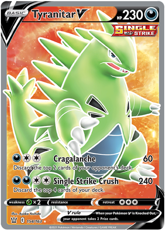 Tyranitar V (154/163) [Sword & Shield: Battle Styles] | Exor Games Truro