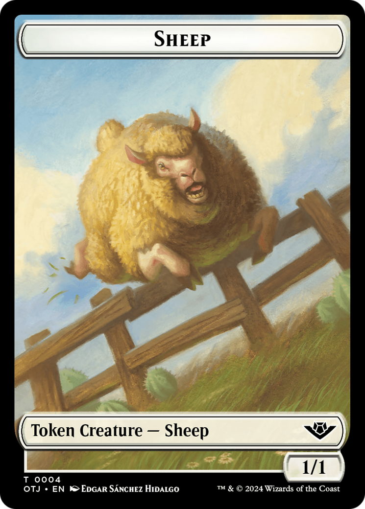 Sheep Token [Outlaws of Thunder Junction Tokens] | Exor Games Truro