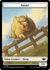 Treasure // Sheep Double-Sided Token [Outlaws of Thunder Junction Tokens] | Exor Games Truro