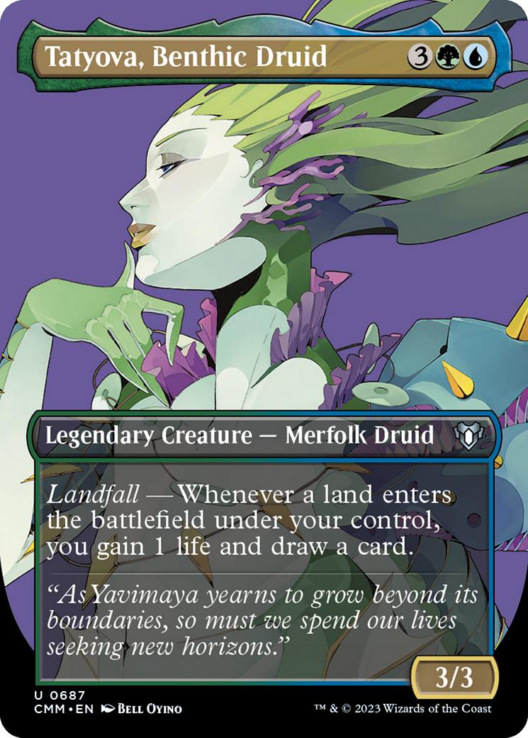 Tatyova, Benthic Druid (Borderless Profile) [Commander Masters] | Exor Games Truro