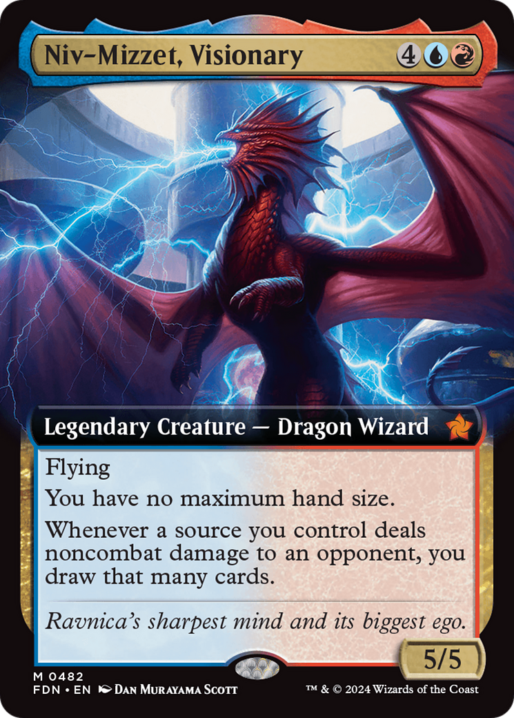 Niv-Mizzet, Visionary (Extended Art) [Foundations] | Exor Games Truro