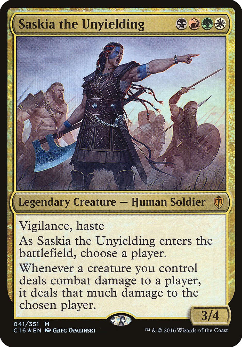 Saskia the Unyielding (Oversized) [Commander 2016 Oversized] | Exor Games Truro