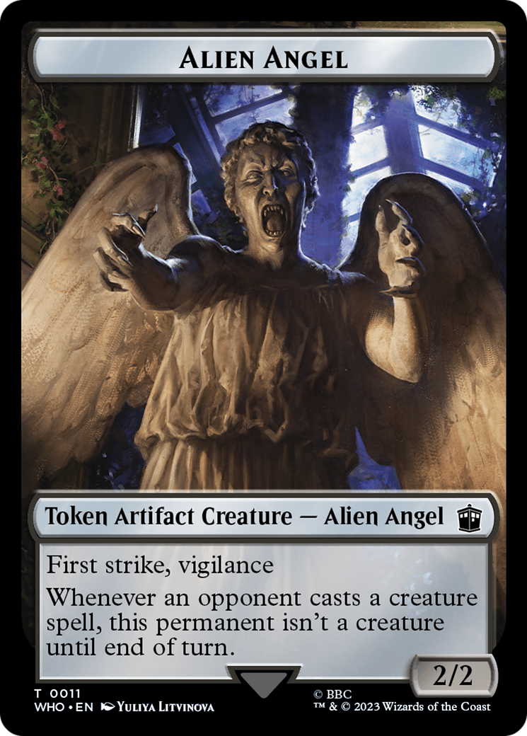 Alien Angel // Alien Warrior Double-Sided Token [Doctor Who Tokens] | Exor Games Truro