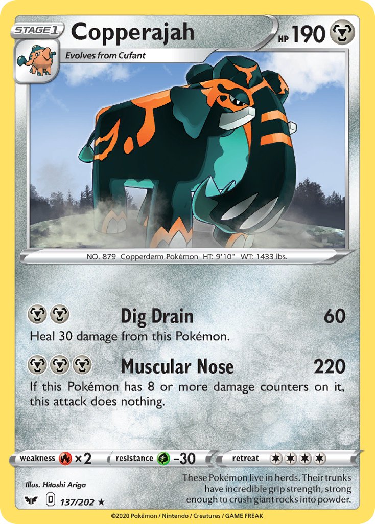 Copperajah (137/202) (GameStop Exclusive) (Blister Exclusive) [Sword & Shield: Base Set] | Exor Games Truro