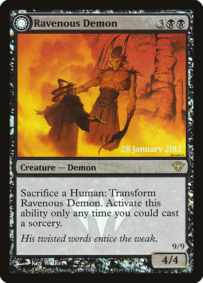 Ravenous Demon // Archdemon of Greed [Dark Ascension Prerelease Promos] | Exor Games Truro