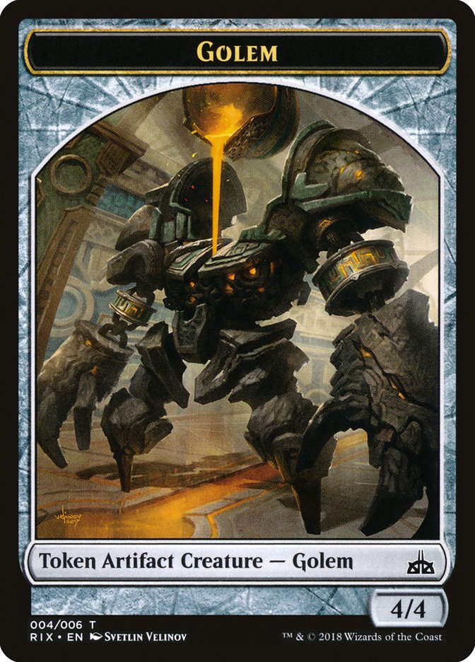 Golem Token [Rivals of Ixalan Tokens] | Exor Games Truro