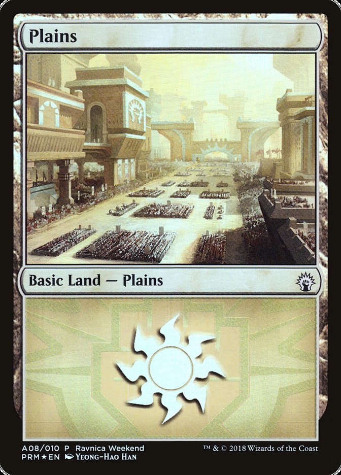 Plains (A08) [Ravnica Allegiance Ravnica Weekend] | Exor Games Truro