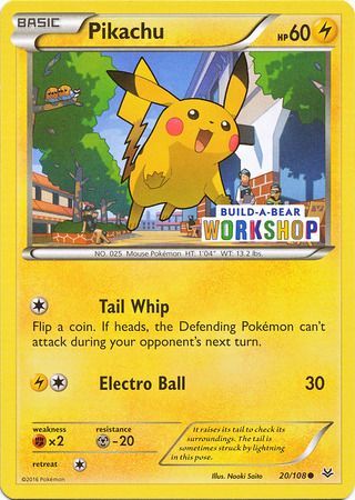 Pikachu (20/108) (Build A Bear Workshop Exclusive) [Miscellaneous Cards] | Exor Games Truro