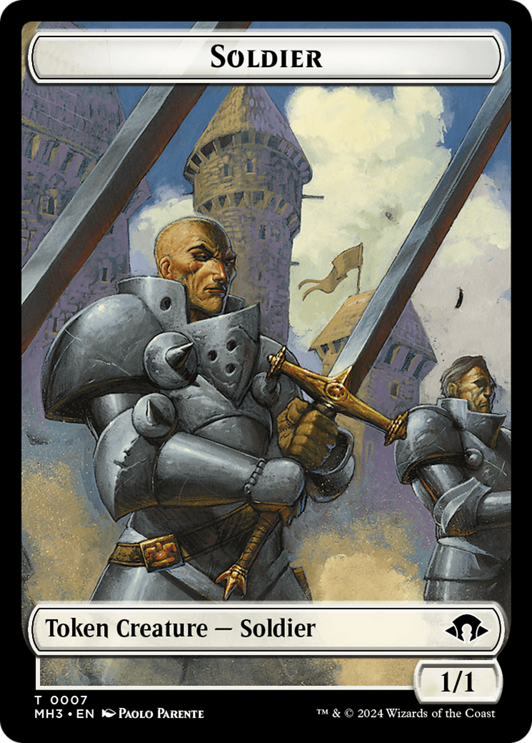 Soldier Token [Modern Horizons 3 Tokens] | Exor Games Truro