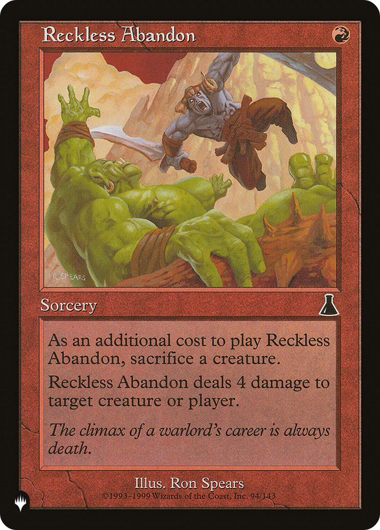 Reckless Abandon [The List Reprints] | Exor Games Truro