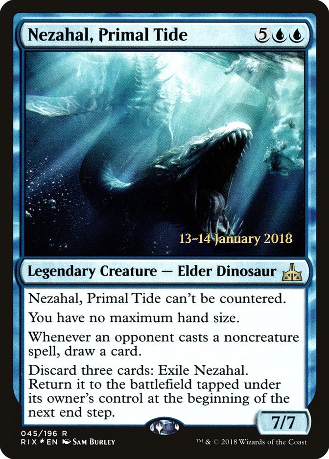 Nezahal, Primal Tide [Rivals of Ixalan Prerelease Promos] | Exor Games Truro