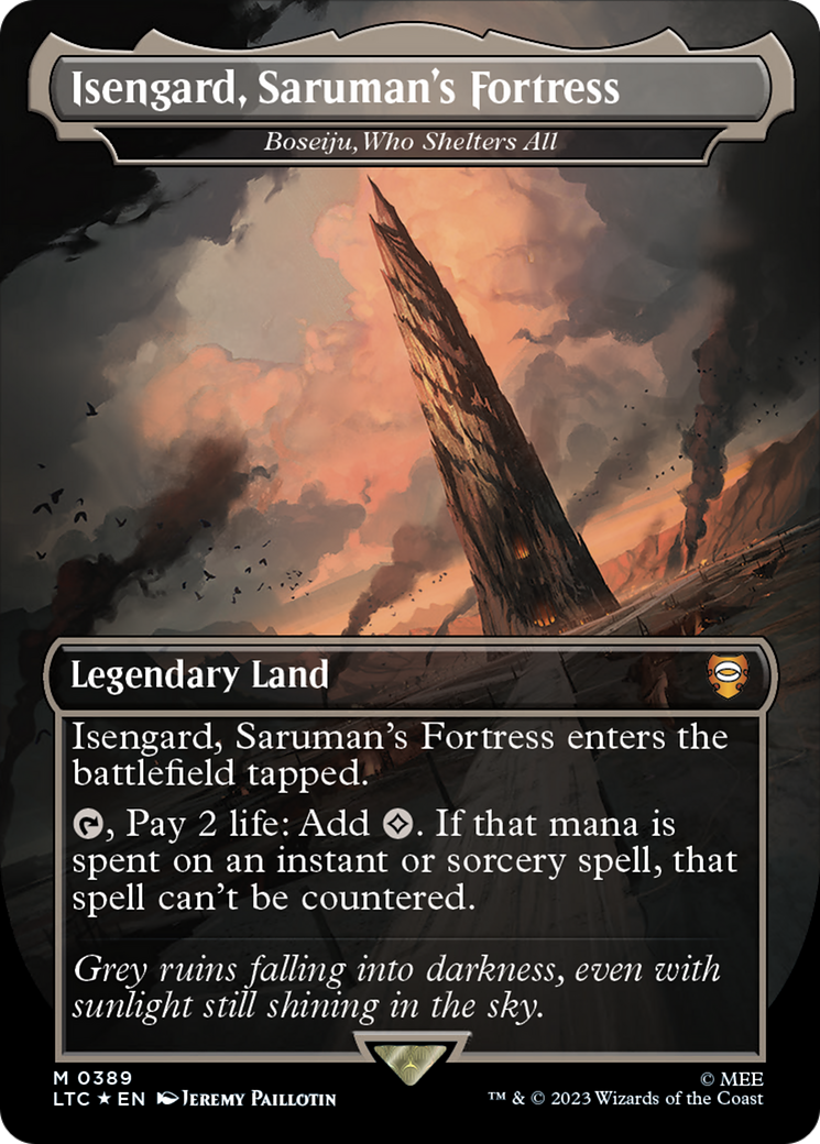 Isengard, Saruman's Fortress - Boseiju, Who Shelters All (Surge Foil Realms and Relics) [The Lord of the Rings: Tales of Middle-Earth Commander] | Exor Games Truro