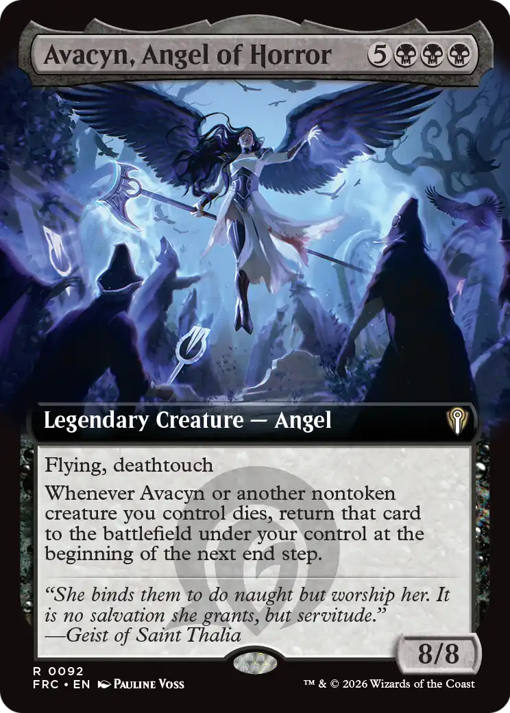 Avacyn, Angel of Horror (Extended Art) [Reality Fracture Commander] | Exor Games Truro