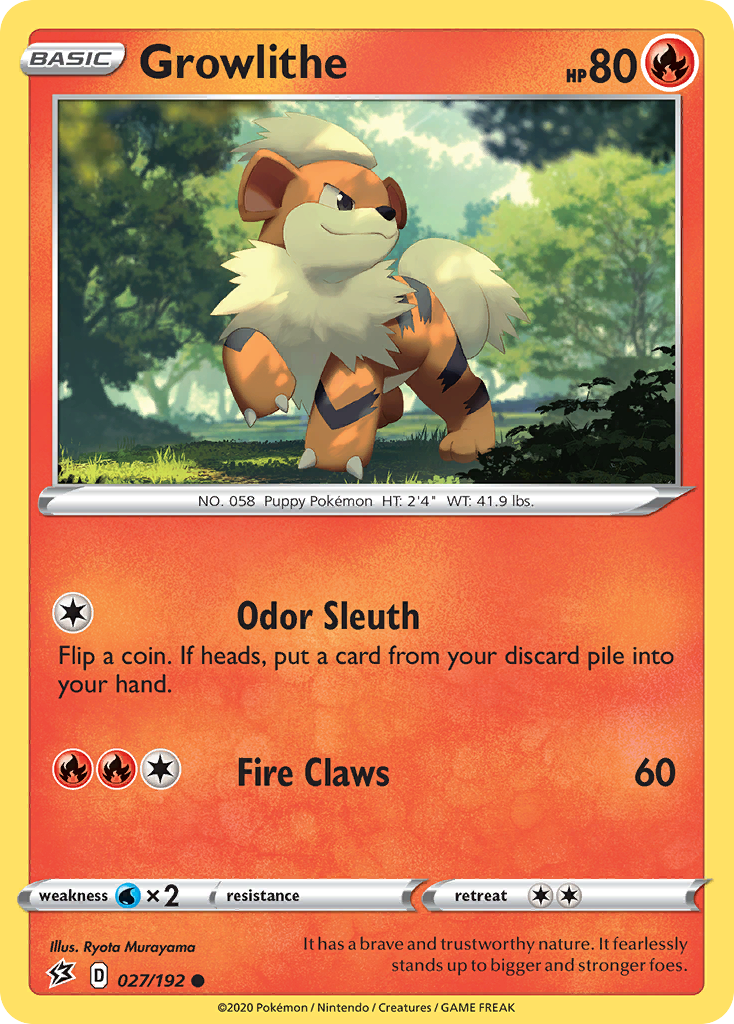 Growlithe (027/192) [Sword & Shield: Rebel Clash] | Exor Games Truro