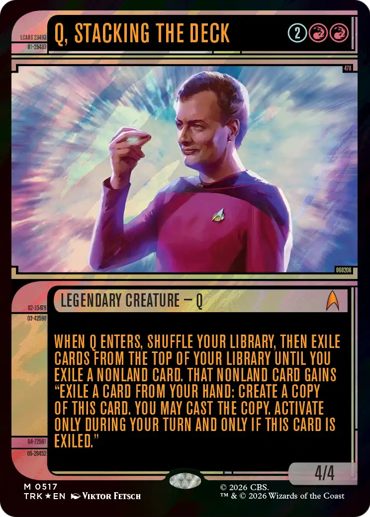Q, Stacking the Deck (Showcase) (Surge Foil) [Star Trek] | Exor Games Truro