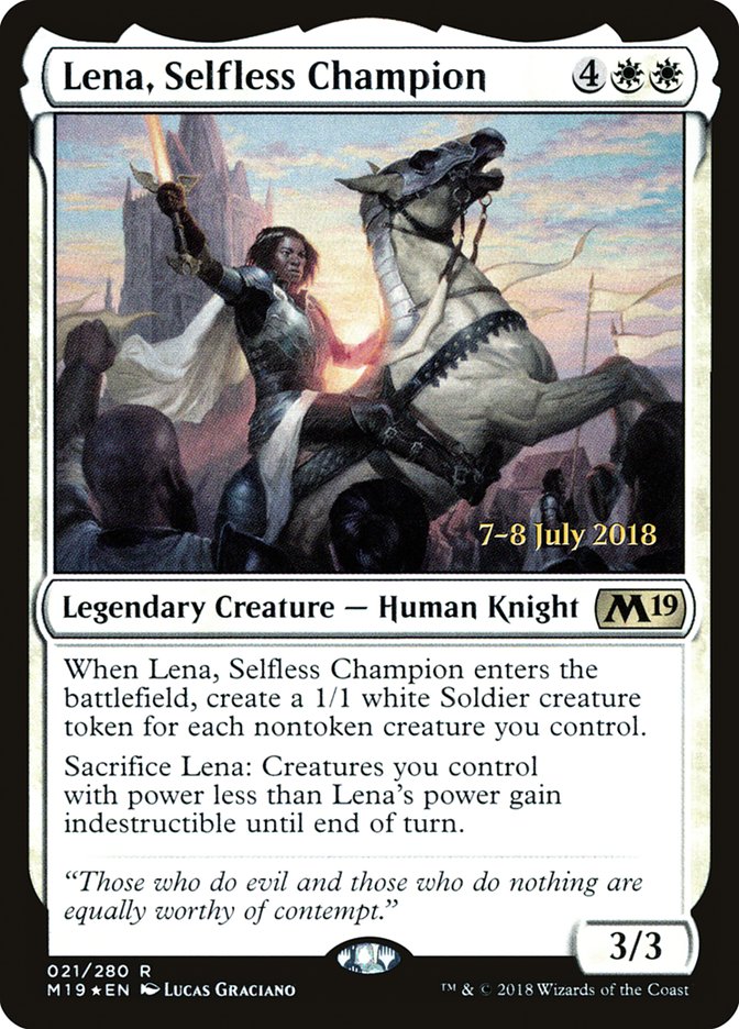 Lena, Selfless Champion [Core Set 2019 Prerelease Promos] | Exor Games Truro