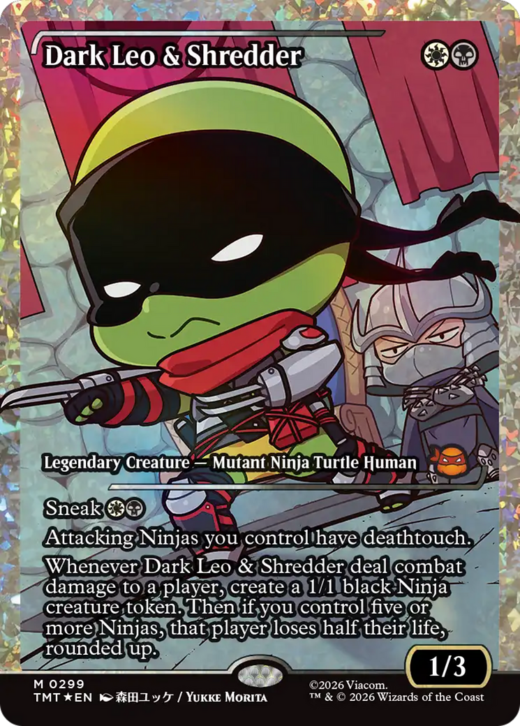 Dark Leo & Shredder (Showcase) (Fracture Foil) [Teenage Mutant Ninja Turtles] | Exor Games Truro