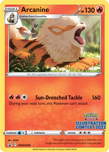 Arcanine (SWSH304) (Illustration Contest 2022) [Sword & Shield: Black Star Promos] | Exor Games Truro