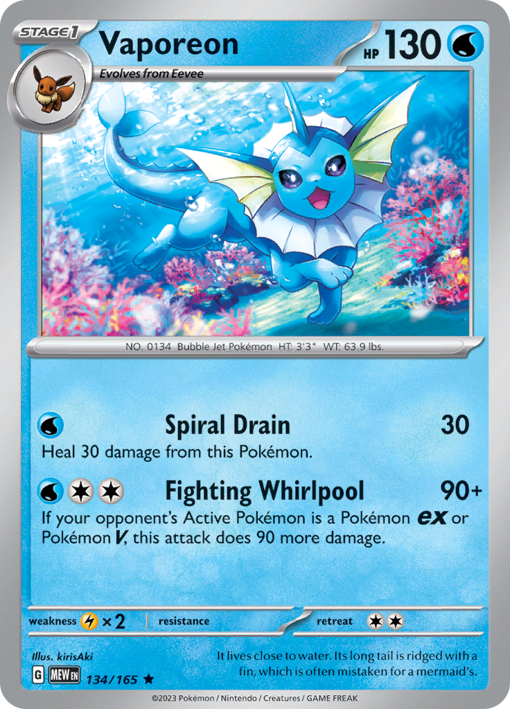 Vaporeon (134/165) [Scarlet & Violet: 151] | Exor Games Truro