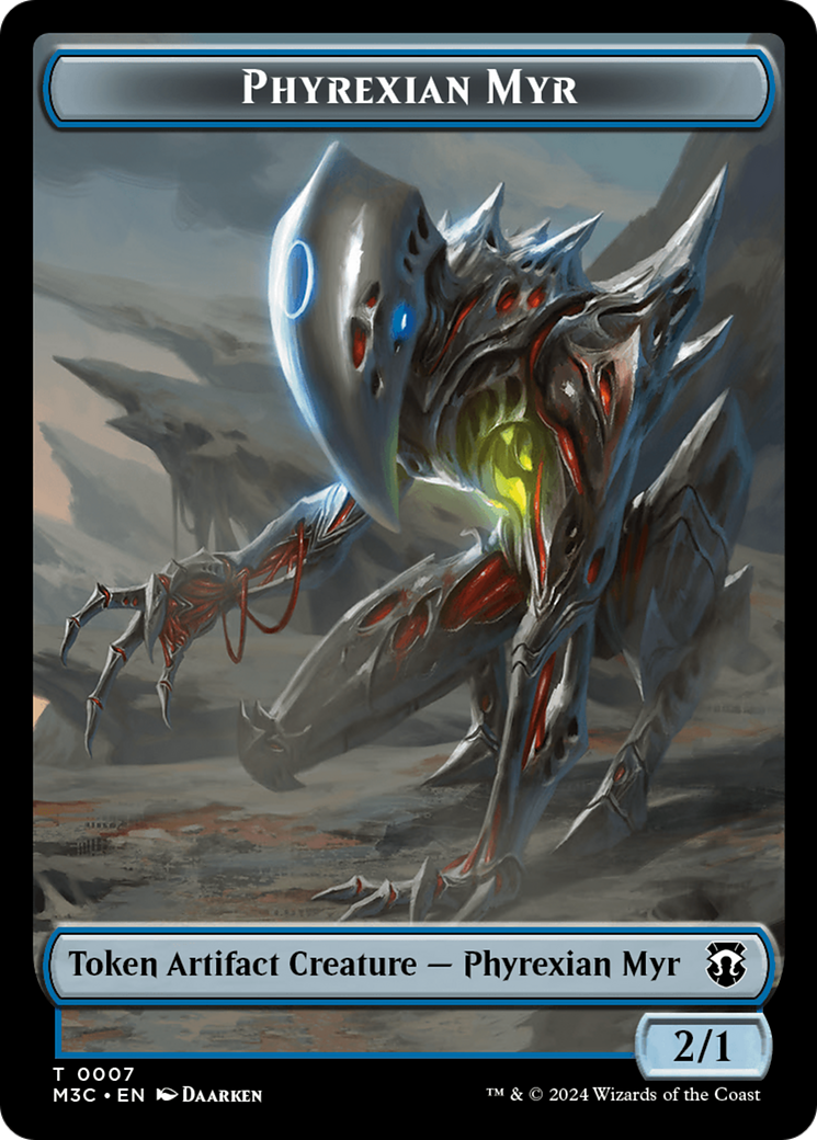 Phyrexian Myr (Ripple Foil) // Servo Double-Sided Token [Modern Horizons 3 Commander Tokens] | Exor Games Truro