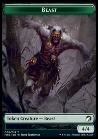 Spirit // Beast (008) Double-Sided Token [Innistrad: Midnight Hunt Tokens] | Exor Games Truro