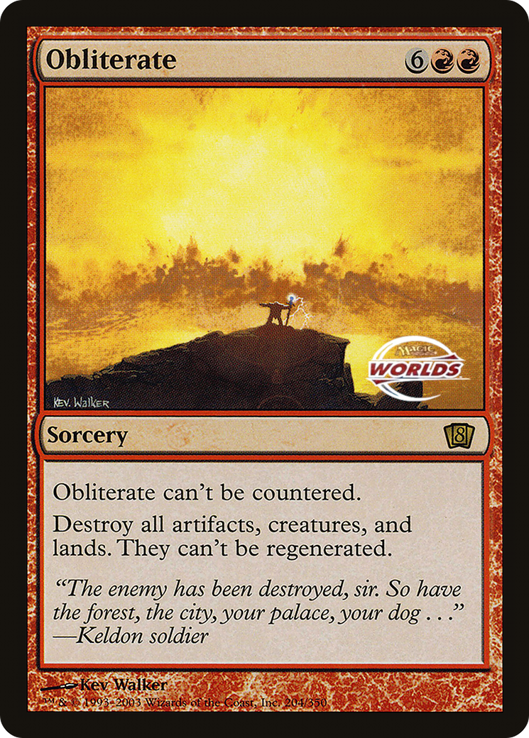 Obliterate (World Championship 2003) [Oversize Cards] | Exor Games Truro