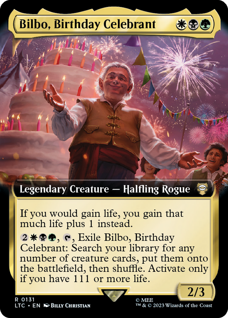 Bilbo, Birthday Celebrant (Extended Art) [The Lord of the Rings: Tales of Middle-Earth Commander] | Exor Games Truro