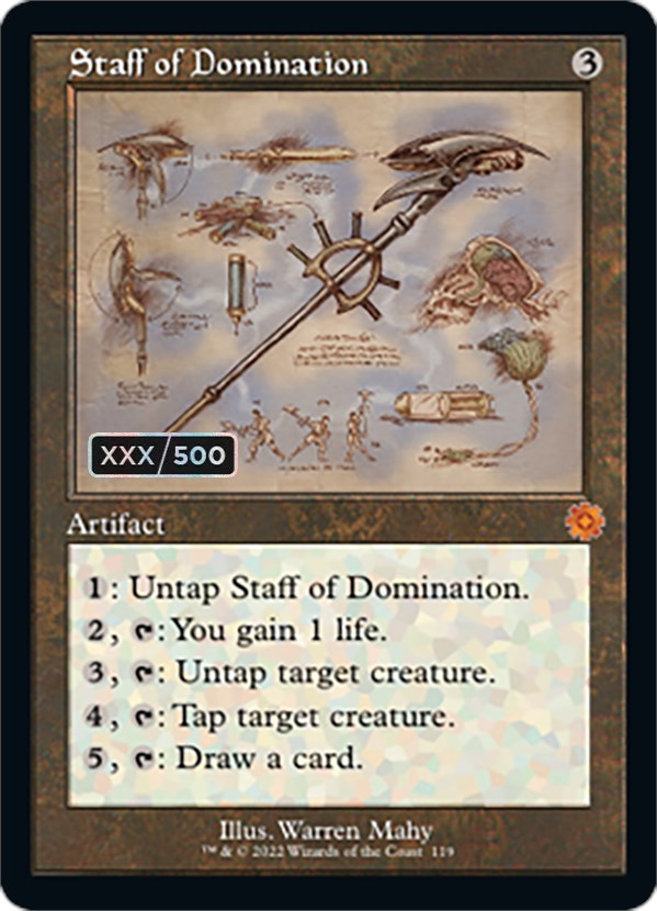 Staff of Domination (Retro Schematic) (Serialized) [The Brothers' War Retro Artifacts] | Exor Games Truro