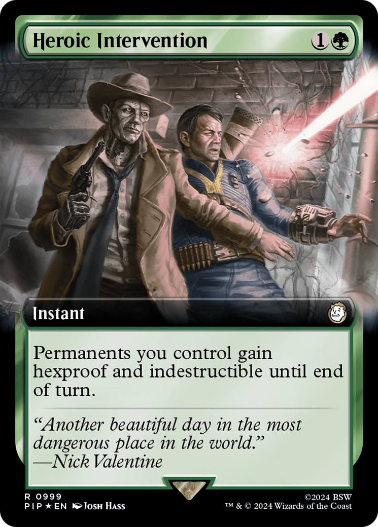 Heroic Intervention (Extended Art) (Surge Foil) [Fallout] | Exor Games Truro