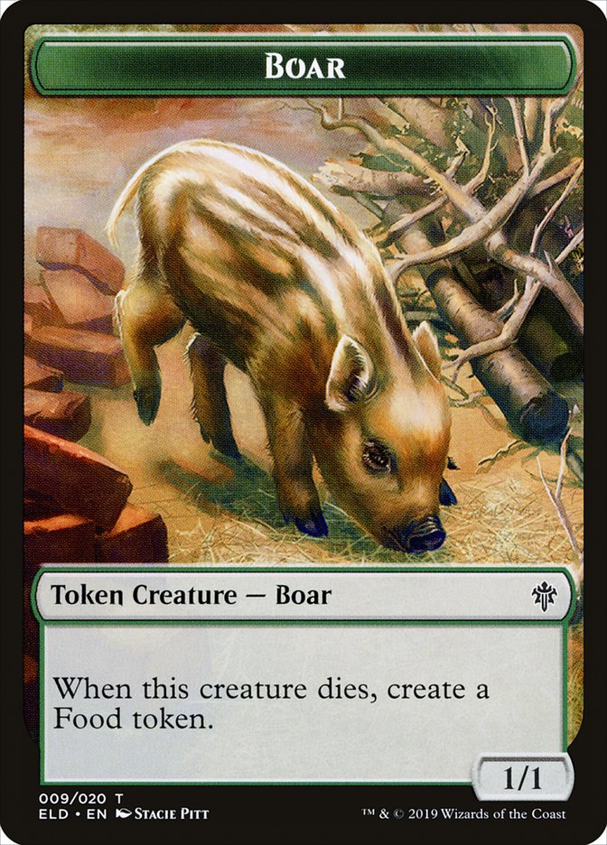 Boar Token [Throne of Eldraine Tokens] | Exor Games Truro