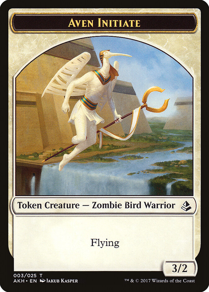 Aven Initiate // Snake Double-Sided Token [Amonkhet Tokens] | Exor Games Truro