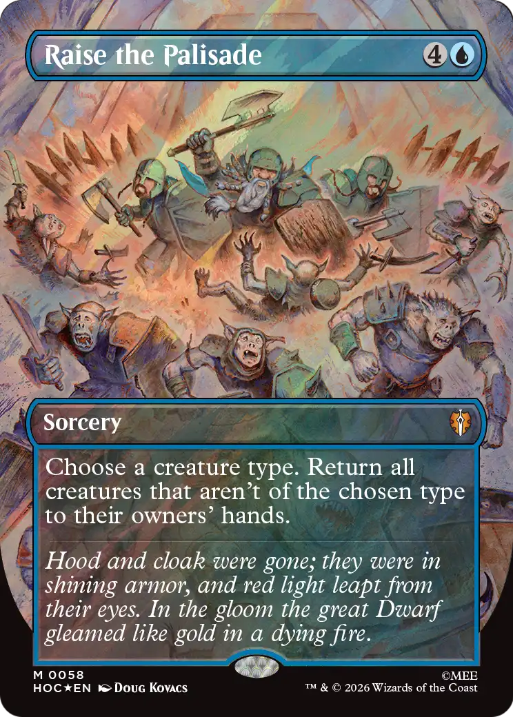 Raise the Palisade (Borderless) (Surge Foil) [The Hobbit: Eternal-Legal] | Exor Games Truro