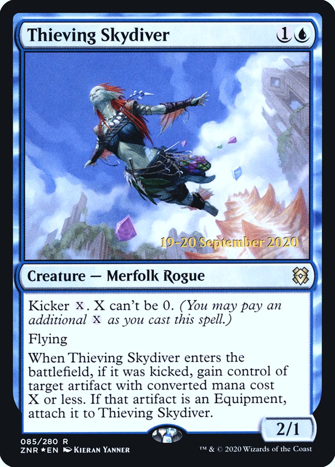 Thieving Skydiver [Zendikar Rising Prerelease Promos] | Exor Games Truro