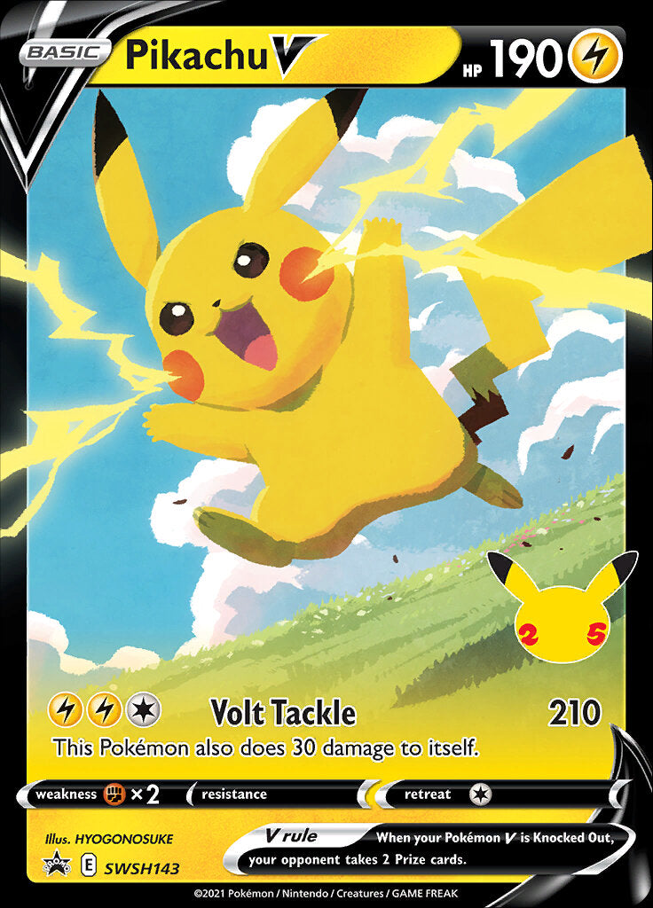 Pikachu V (SWSH143) (Celebrations) [Sword & Shield: Black Star Promos] | Exor Games Truro