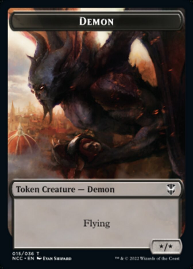 Demon // Copy Double-Sided Token [Streets of New Capenna Commander Tokens] | Exor Games Truro