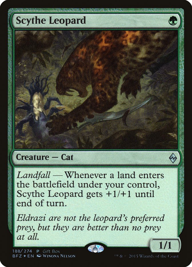 Scythe Leopard (Gift Box) [Battle for Zendikar Promos] | Exor Games Truro