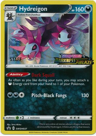 Hydreigon (SWSH037) (Staff Prerelease Promo) [Sword & Shield: Black Star Promos] | Exor Games Truro