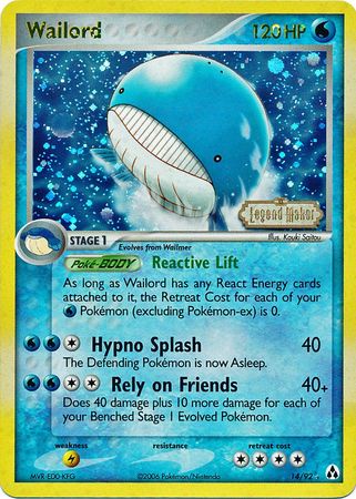 Wailord (14/92) (Stamped) [EX: Legend Maker] | Exor Games Truro
