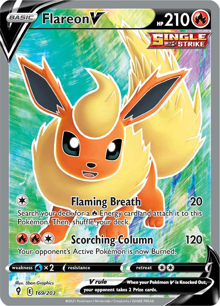 Flareon V (169/203) [Sword & Shield: Evolving Skies] | Exor Games Truro