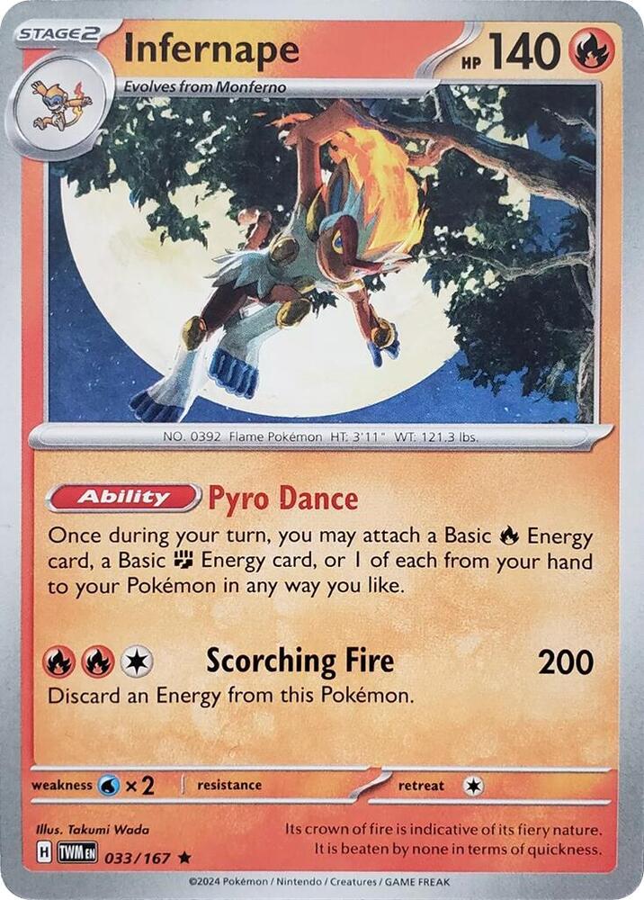 Infernape (033/167) (Theme Deck Exclusive) [Scarlet & Violet: Twilight Masquerade] | Exor Games Truro