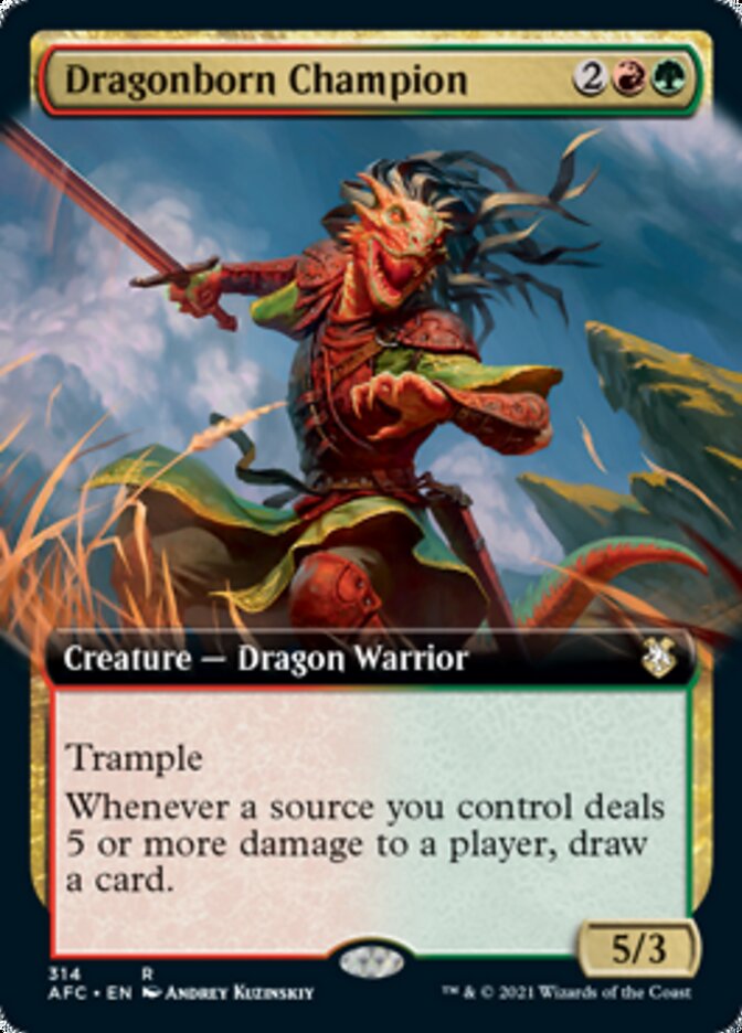 Dragonborn Champion (Extended Art) [Dungeons & Dragons: Adventures in the Forgotten Realms Commander] | Exor Games Truro