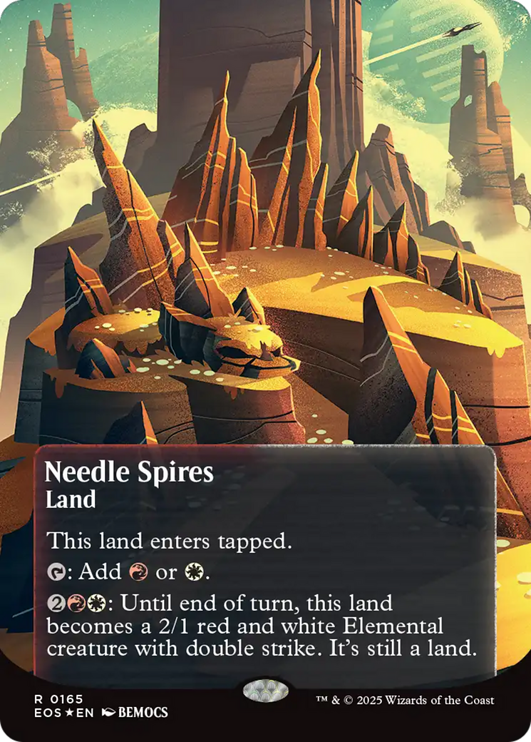 Needle Spires (0165) (Borderless) (Galaxy Foil) [Edge of Eternities: Stellar Sights] | Exor Games Truro