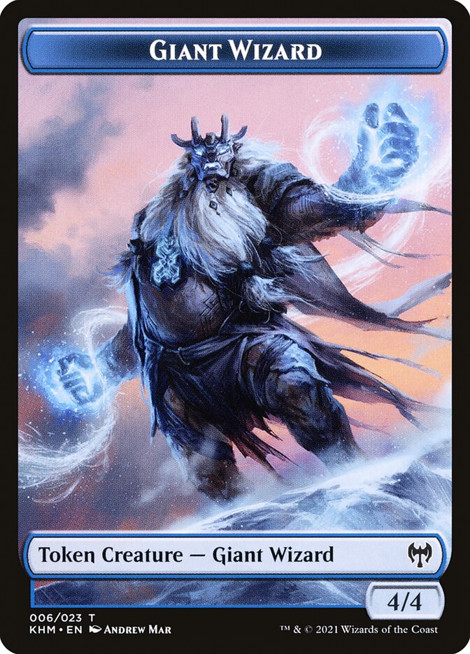 Human Warrior // Giant Wizard Double-Sided Token [Kaldheim Tokens] | Exor Games Truro