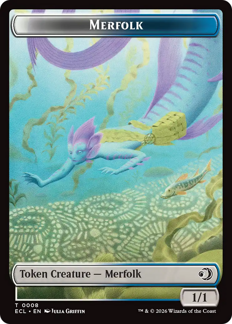 Merfolk // Worm Double-Sided Token [Lorwyn Eclipsed Tokens] | Exor Games Truro