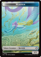 Merfolk // Worm Double-Sided Token [Lorwyn Eclipsed Tokens] | Exor Games Truro