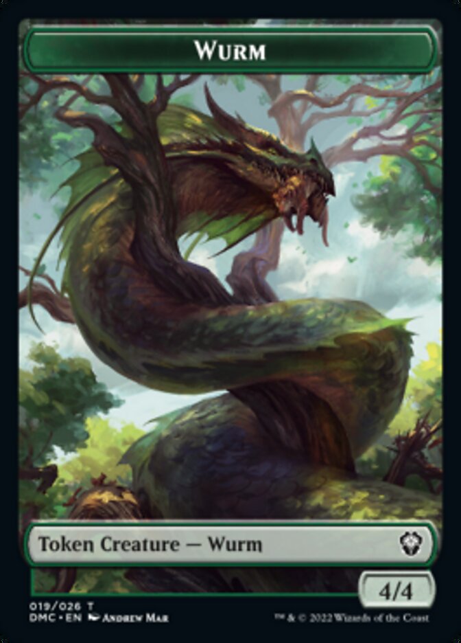 Bird (002) // Wurm Double-Sided Token [Dominaria United Tokens] | Exor Games Truro