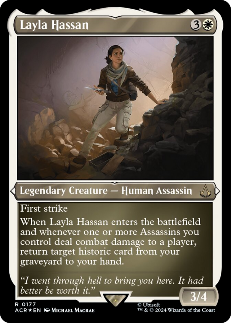 Layla Hassan (Foil Etched) [Assassin's Creed] | Exor Games Truro