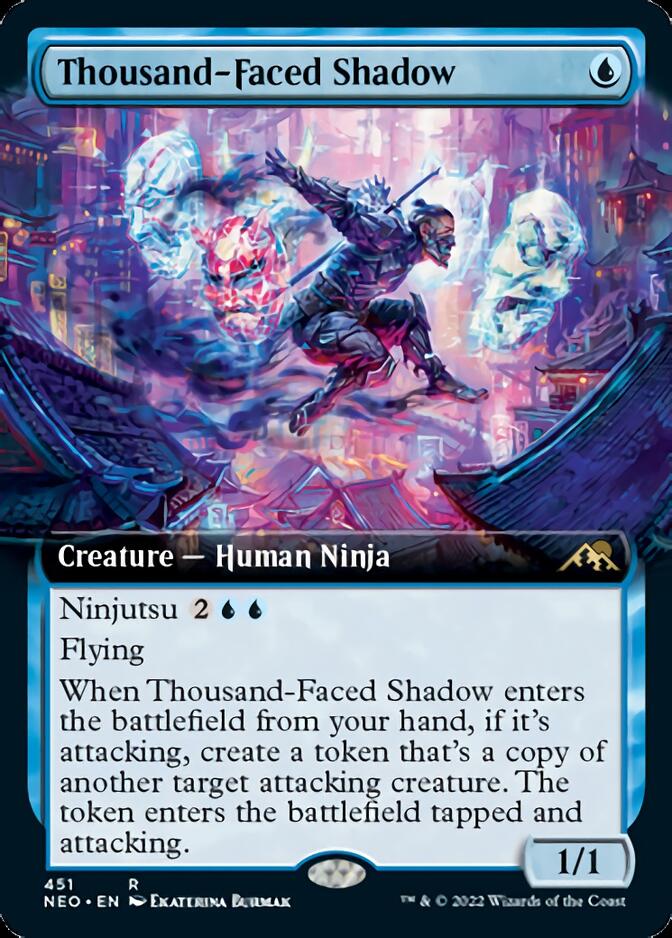 Thousand-Faced Shadow (Extended Art) [Kamigawa: Neon Dynasty] | Exor Games Truro